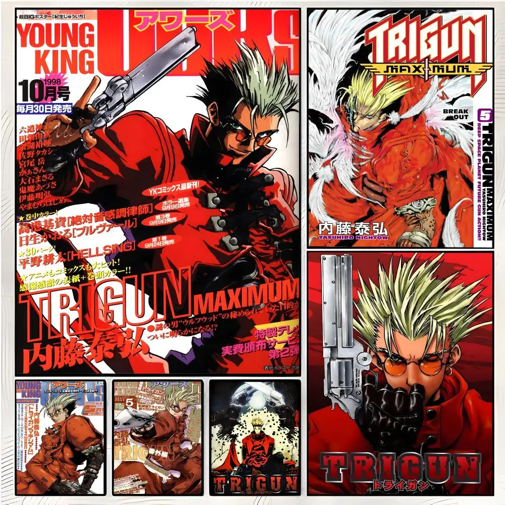 Manga Western Scifi Trigun Stampede Painting Calligraphy Canvas Wall Art Mural Living Room Canvas Decor Gifts