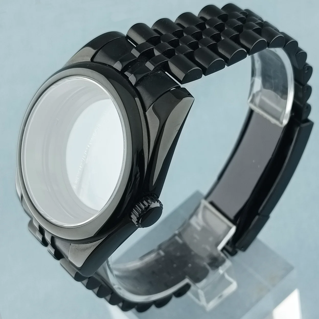 36MM 40MM NH35 Black Watch Case Fit NH34 NH35 NH36 Movement Sapphire Crystal Round Edge 100m Waterproof