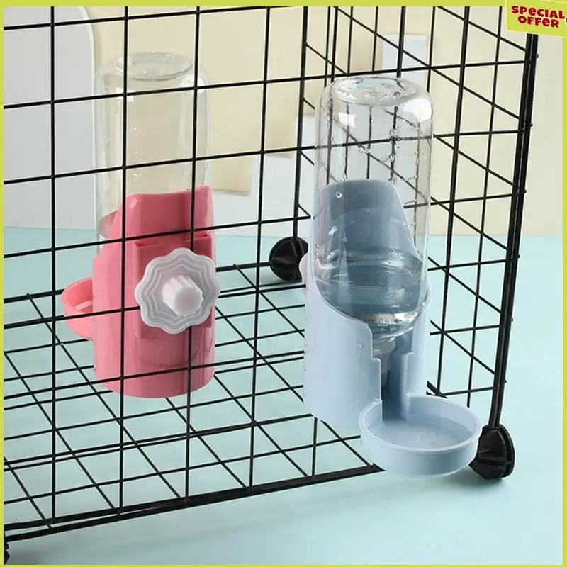 

A34R 2 PCS Pet Water Dispenser Hanging Non-Wet Mouth Kettle Feeding Water Can Hang Cage C