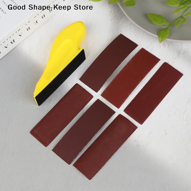 Kit de 60 Mini Lijadoras con Bandas de Lijado de Grano Surtido, Herramienta de Detalle con 1 Piedra de Afilar Manual para Proyectos de Bricolaje en Madera y Metal