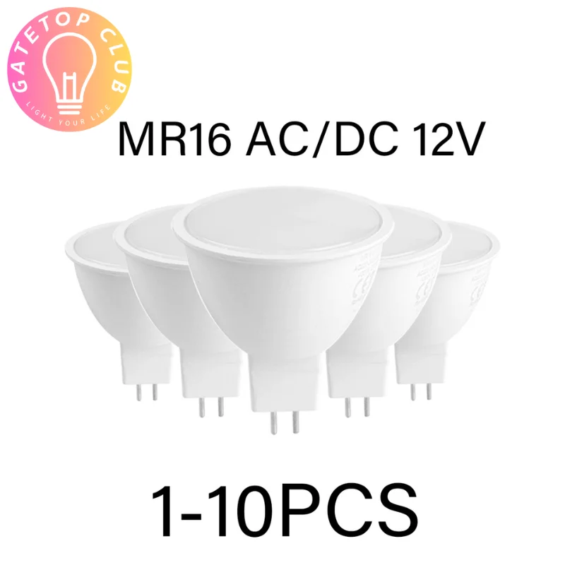 LED Spotlight MR16 GU 5.3 Base 1-10PCS AC/DC LED 12V Light Warm White Day Light LED Lamp For Home Decoration Replace 50W Halogen