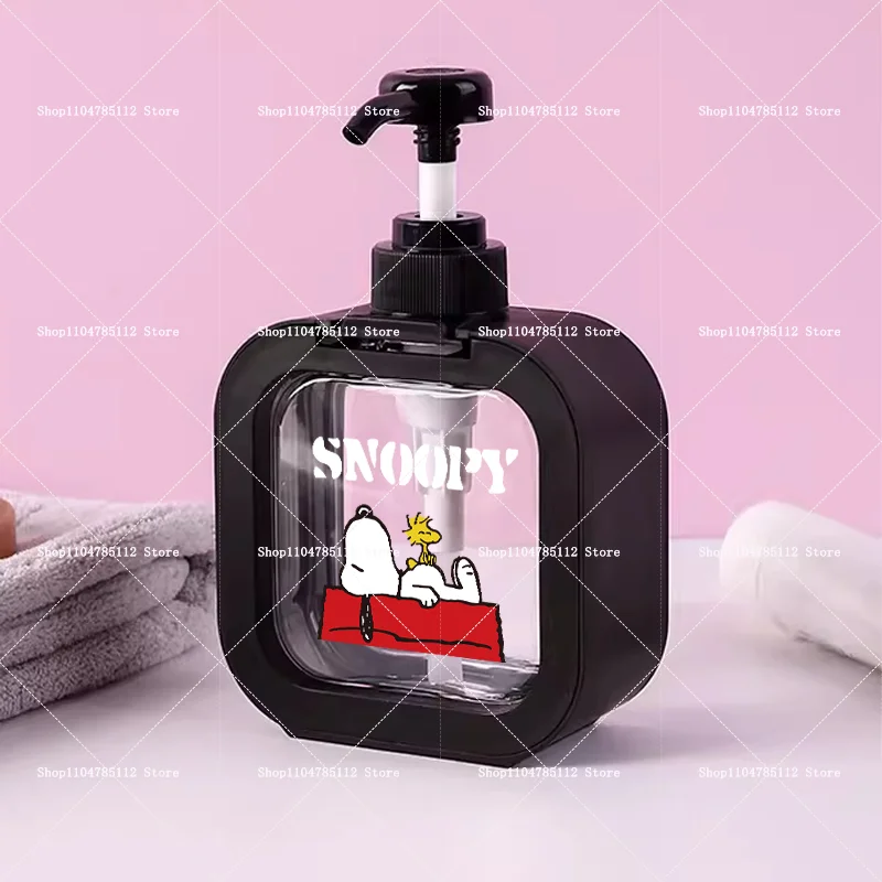 Snoopys Soap Dispenser Liquid Hand Pump Kawaii Anime Cartoon Refillable Shampoo Bottle Portable Simple Hand Soap Dispenser Gift view 6