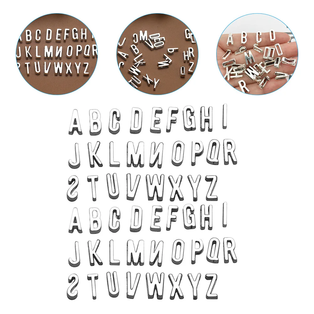 

52Pcs Alloy Letter Pendant DIY Crafts Charms Alphabet Pendants for Jewelry Making Bracelet Necklace Keychain Accessories