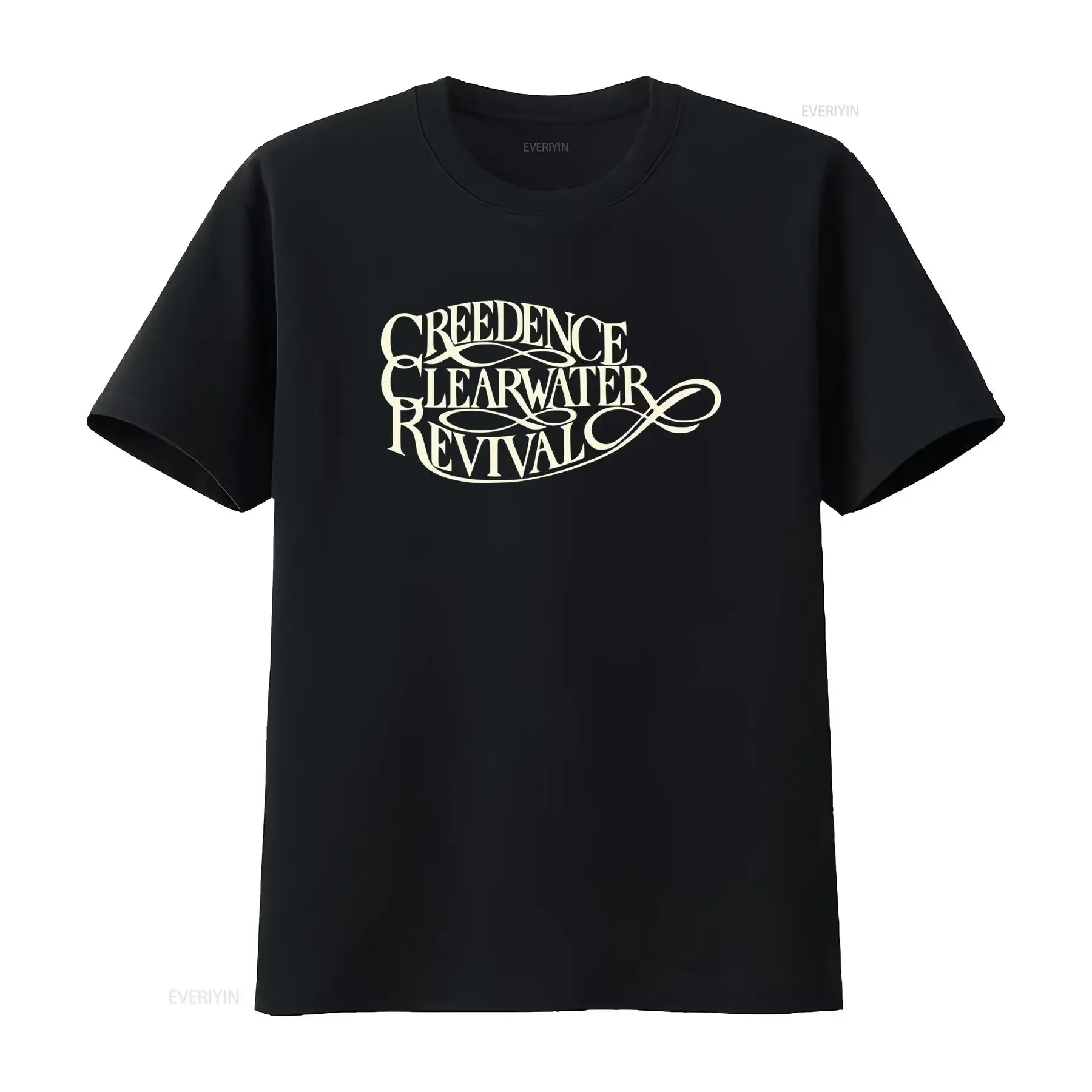Creedence Clearwater Revival Band Logo T SHIRT Available in All Sizes S M L XL XXL Black and White vintage Washed Casual