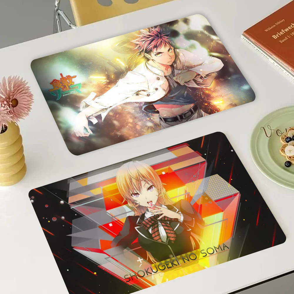 Anime Food Wars Shokugeki No Soma Kitchen Dish Mat Absorbent Dining Table Mats Retro Non-slip Placemat Coffee Dish Tableware Mat