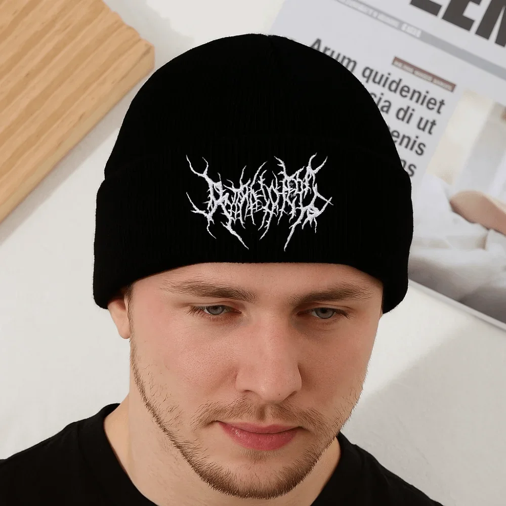 หมวกไหมพรมสีพื้นอเนกประสงค์สำหรับฤดูหนาวสำหรับผู้ชาย ให้ความอบอุ่นและป้องกันความหนาวเย็น หมวกแฟชั่นฮิปฮอป ปักลายถัก