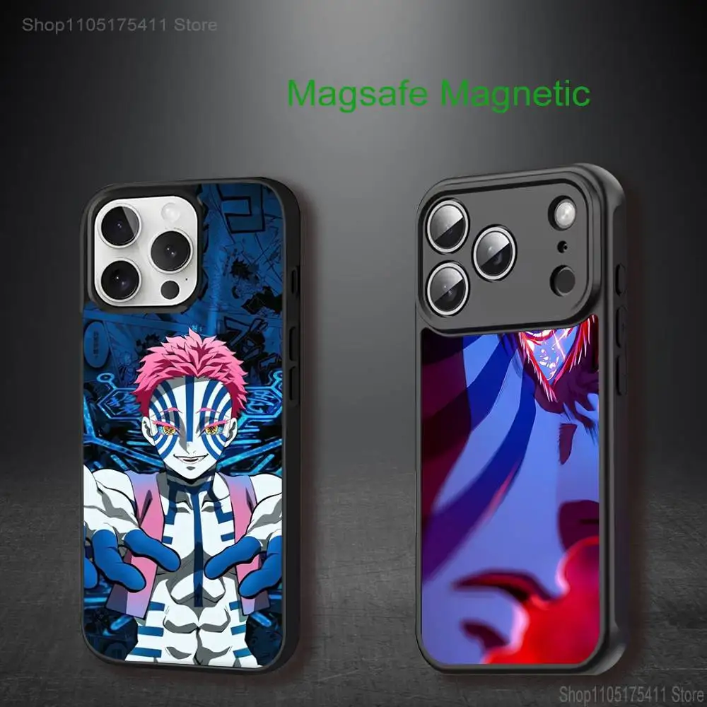 

A-Akaza D-Demon Phone Case For iPhone 17,16,15,14,13,12,11,Pro,Max,Plus,Mini,SE4,E Magnetic Magsafe Wireless Charging
