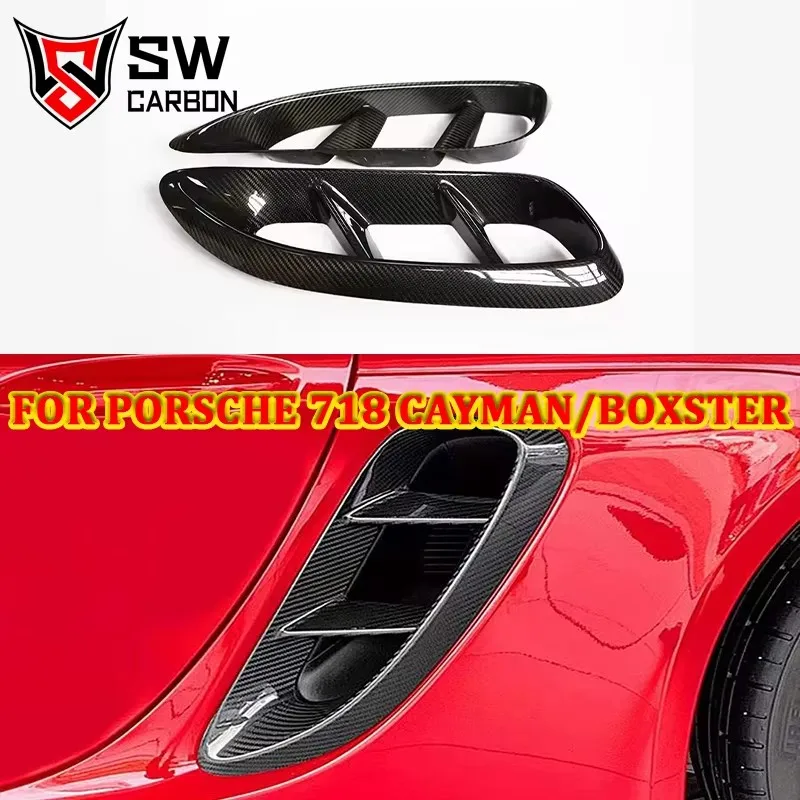 Carbon Fiber Air Intake Trim for Porsche 718 Cayman Bxoster Side Vent Cover Trim Separator Body Kit