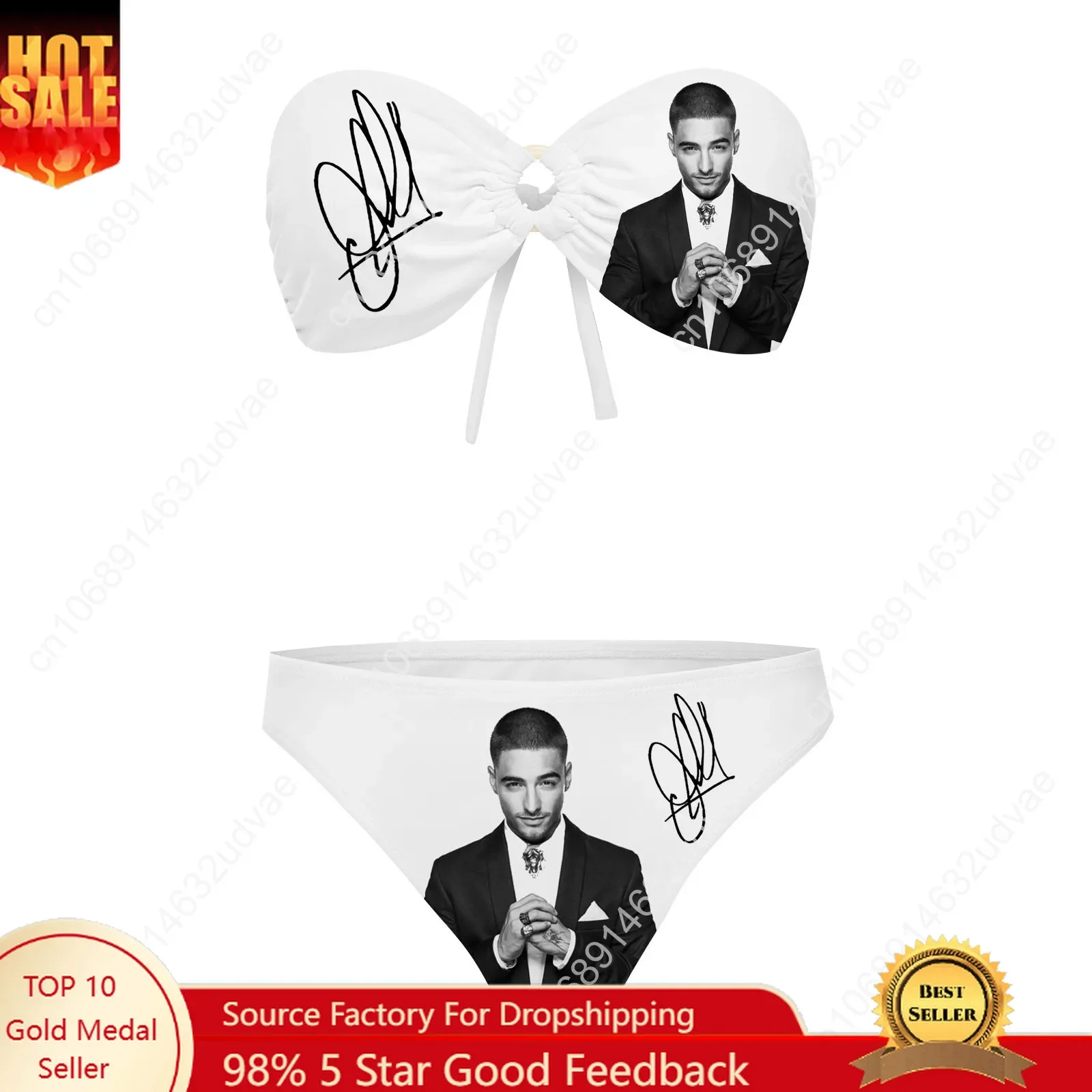 

Maluma Strapless Swimsuit Womens Bathing Suits Personalized Fashion Swimwear Pool Party Sexy Bikini Customize Beachwear