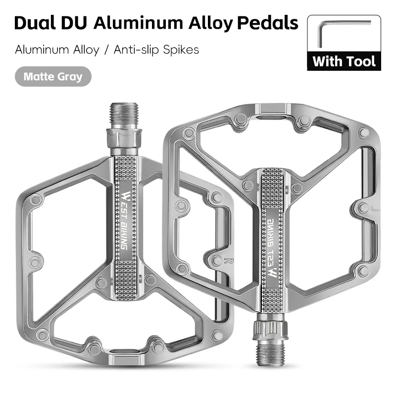WEST BIKING Dual DU Fietspedalen Aluminiumlegering Verbreedde Antislip Fietspedaal Lichtgewicht Fietspedaal MTB Racefiets Accessoires