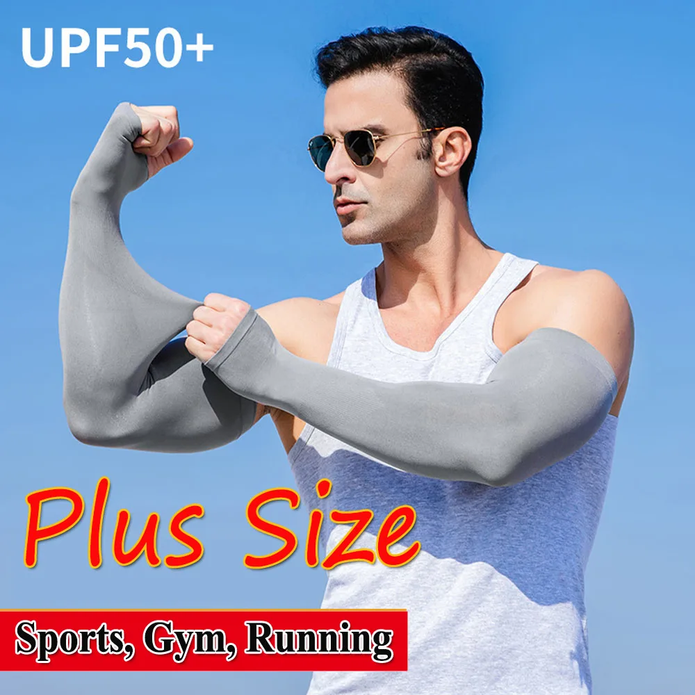 

2024 HOT! Plus Size Men's Summer Anti-sunburn Sleeve Sunscreen Sleeves Outdoor Protector Arm Sleeves Male Cycling Driving Cuffs