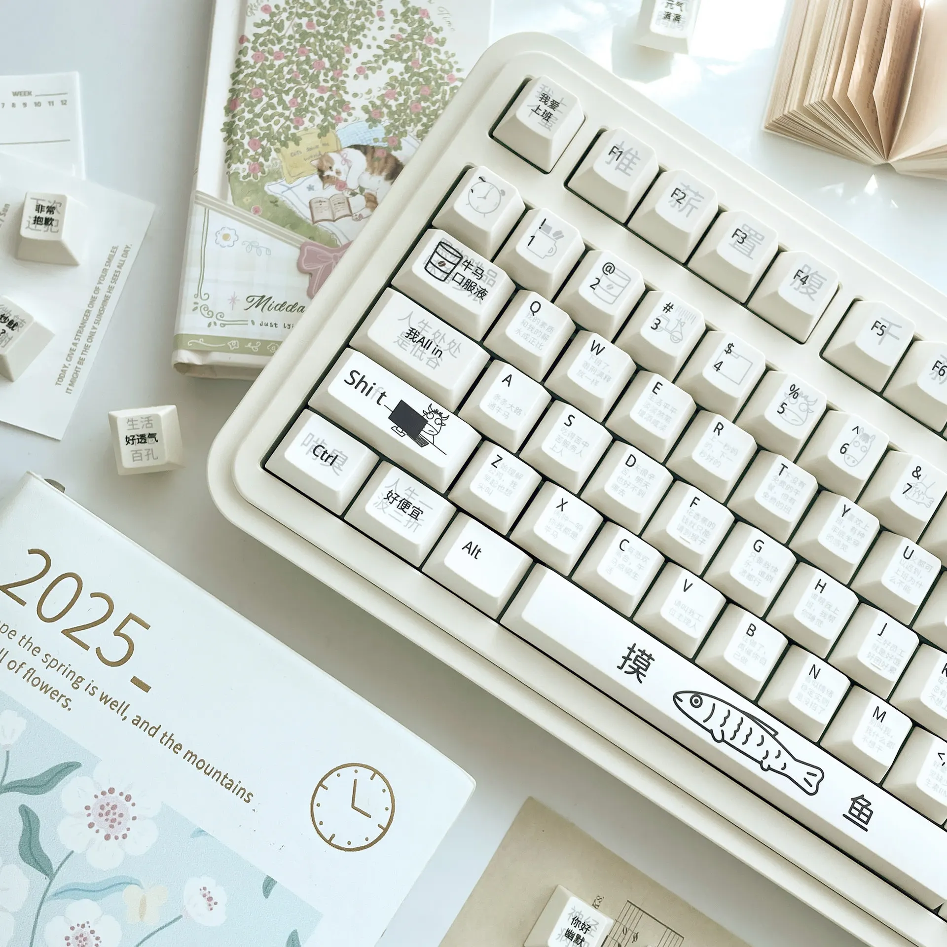 All natural cool keycaps mechanical keyboard original factory highly sublimated PBT