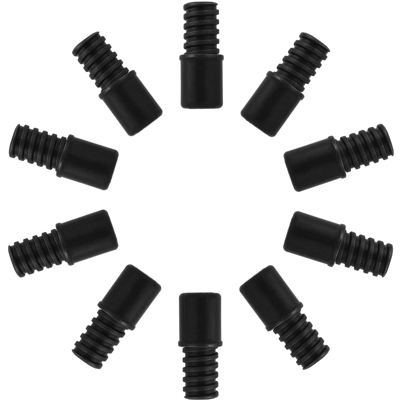 

10Pcs Threaded Tip for Mop Handle Broom Pole Duster Rod Extension Pole ABS Material Secure Fit Rivet Easy Install Cleaning Tool