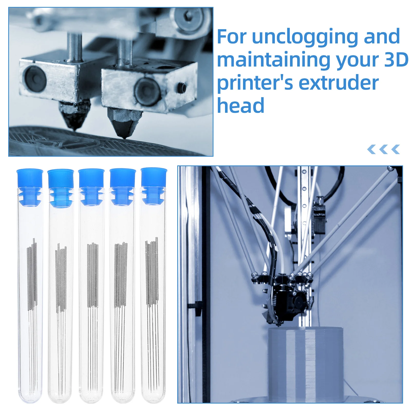 50Pcs Printer Nozzle Maintenance Tools Stainless Steel Cleaning Needles for 3D Printer Extruder Nozzle Cleaner Accessories