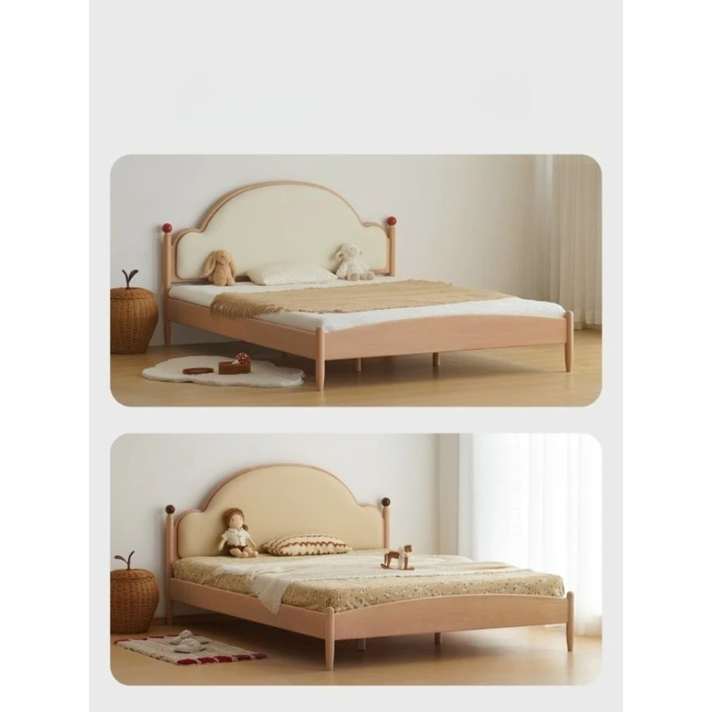 

Children's bed, boys, girls, soft bag, beech bed, small apartment, children's single bed
