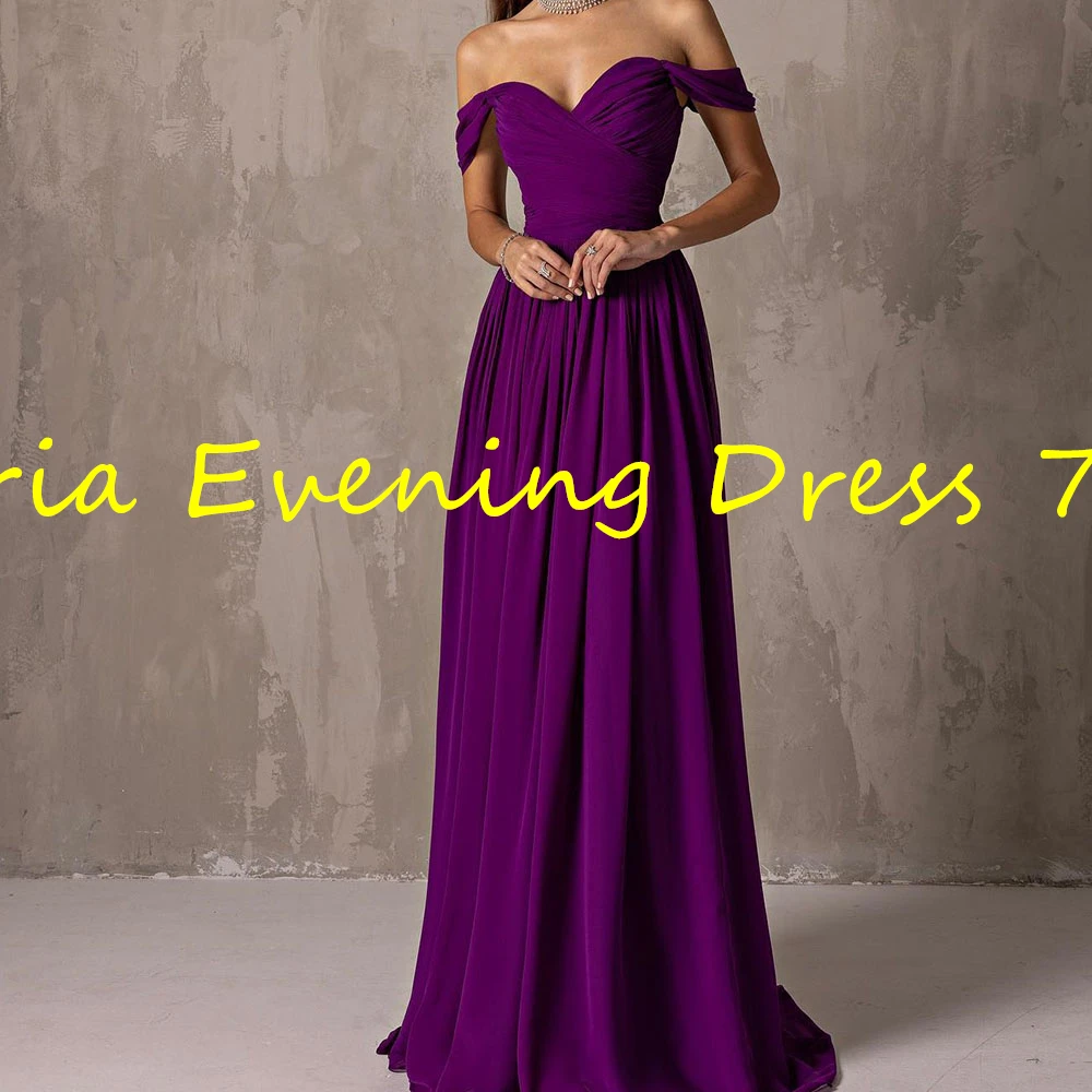 Customized Modern A-Line Floor Length Strapless Off the Shoulder Jersey Sleeveless Evening Dress Elegant vestidos para mujer