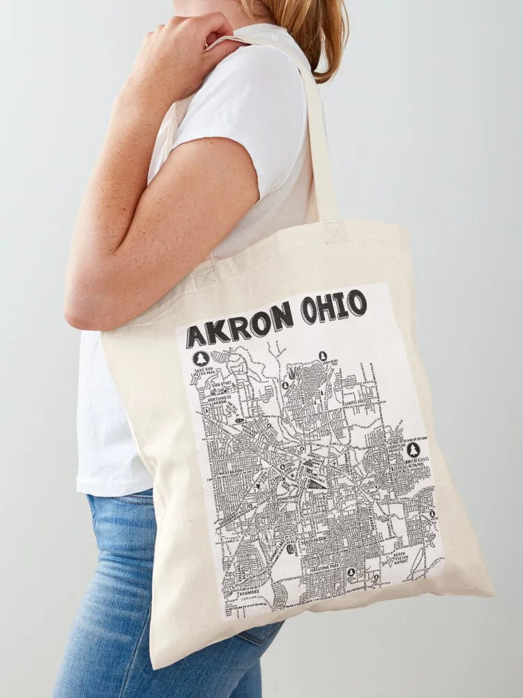 

Akron Ohio Street Map Tote Bag tote bag custom shopping trolley bag Shopping bags bags luxury women