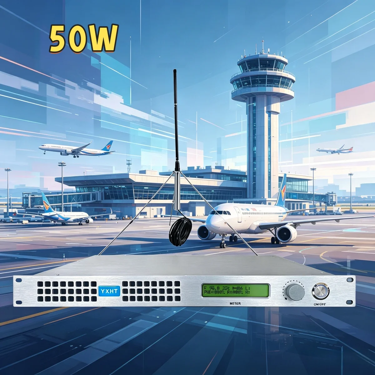 

Church YXHT-1, 50W FM Transmitter Kit with Antenna, Event Sound, Remote Control High Efficiency Long Life