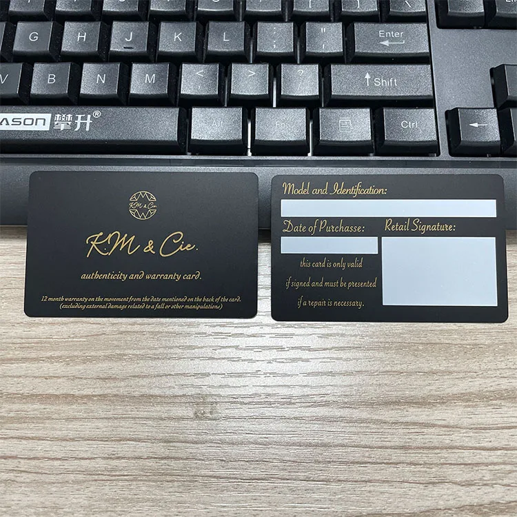 Customized query Custom Stainless Steel Engraverd Laser Hollow Out Spot UV Black Metal Business Card