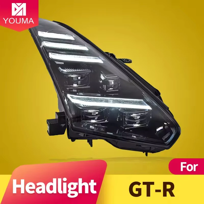 LED Head Lamp for Nissan GTR 2008-2023 Bi-Projector Lens Dynamic DRL Full Functions Performance Headlights