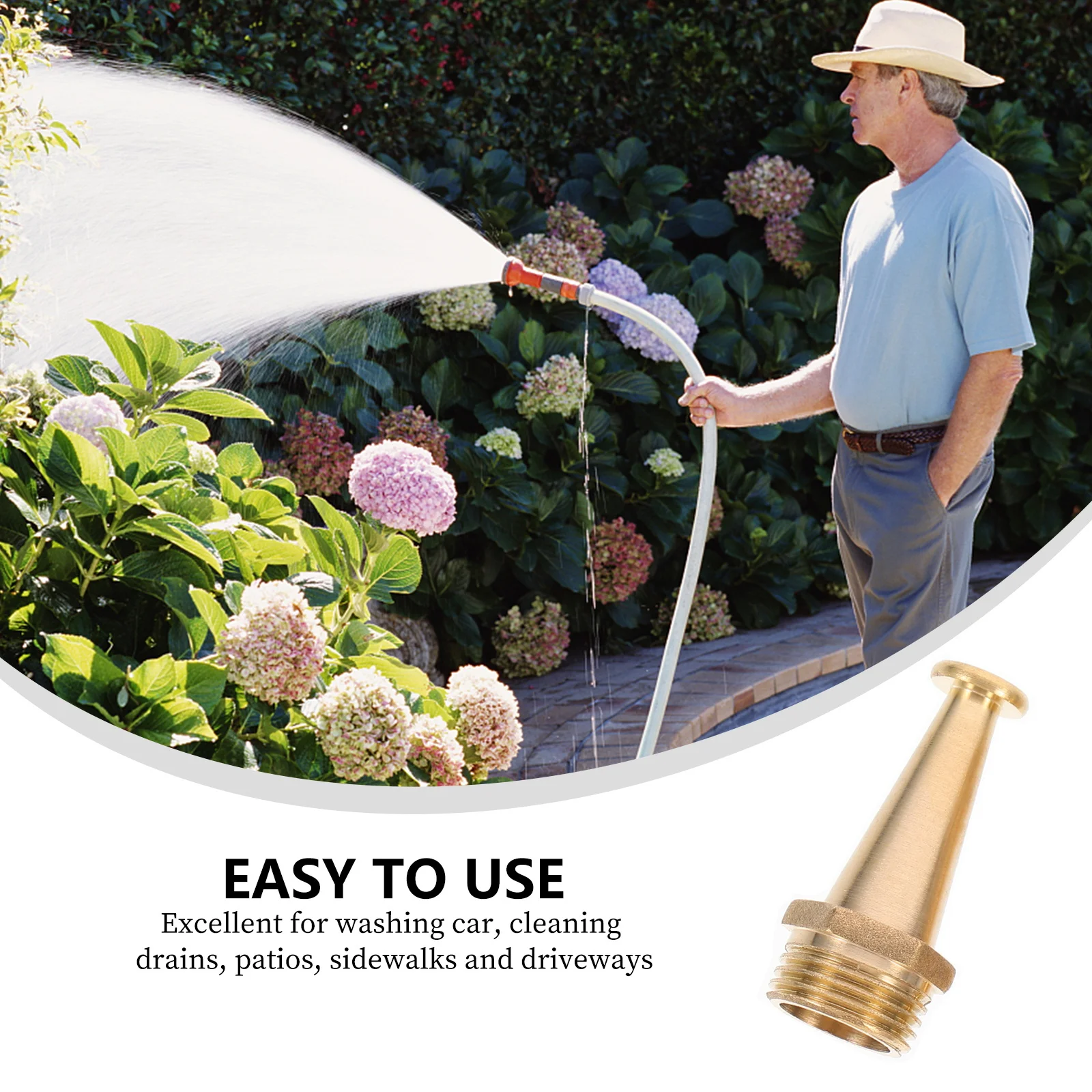 Boquilla de carrete de fuego de 1/2 pulgadas, conector exterior de cobre para riego de jardín, rociador de lavado de coches, boquilla de aire para manguera, 4 Uds.