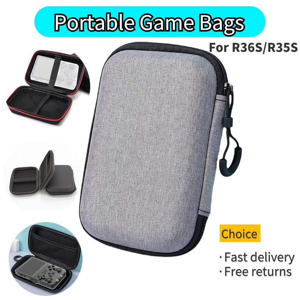 Portable Game Case for R36S/R35S Retro Handheld Video Game Console Anti-drop Waterproof Carry Zipper Protective EVA Hard Bag