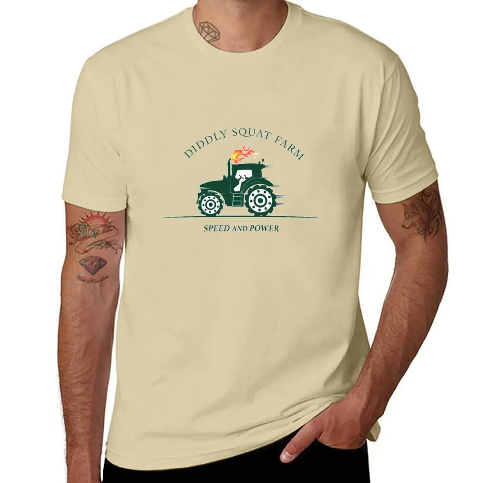 tops custom t shirts design your own T-shirt for a boy heavy weight t shirts for men New Diddly Squat Farm Green Tractor