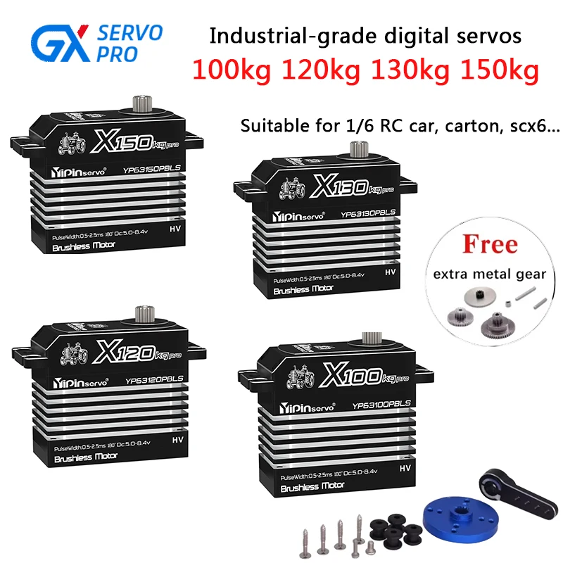YP 100 กก.120 กก.130 กก.150 กกแรงบิดสูงBrushless Digital Servomotorสําหรับ 1/6 RC Track Car,SCX6,แขนหุ่นยนต์,อุปกรณ์อัตโนมัติ