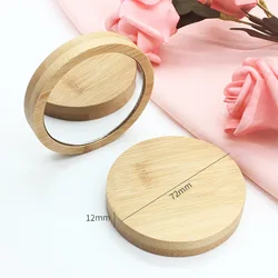 Pure Wooden Cosmetic Mirror Portable Mirror Makeup Mirror Student Round  Makeup Mirrors Small Princess Beauty Vanity Mirror