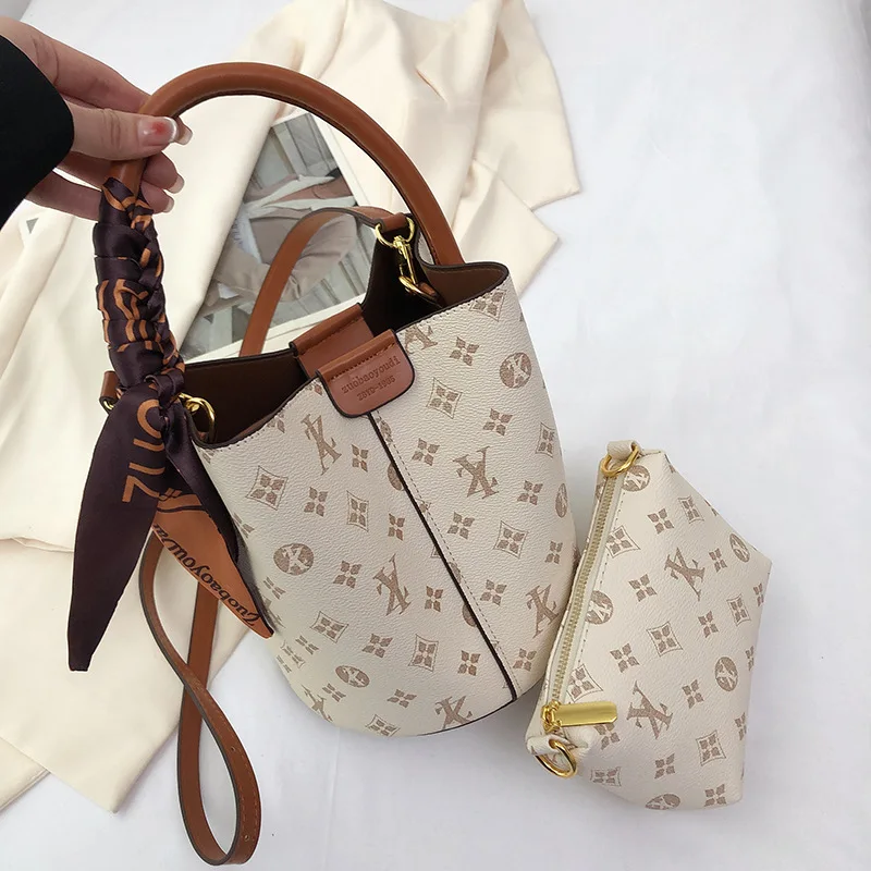 Women Printed Bucket Bag Fashion Versatile Single Shoulder Crossbody Handbag Casual Daily Travel Shoulder Purse
