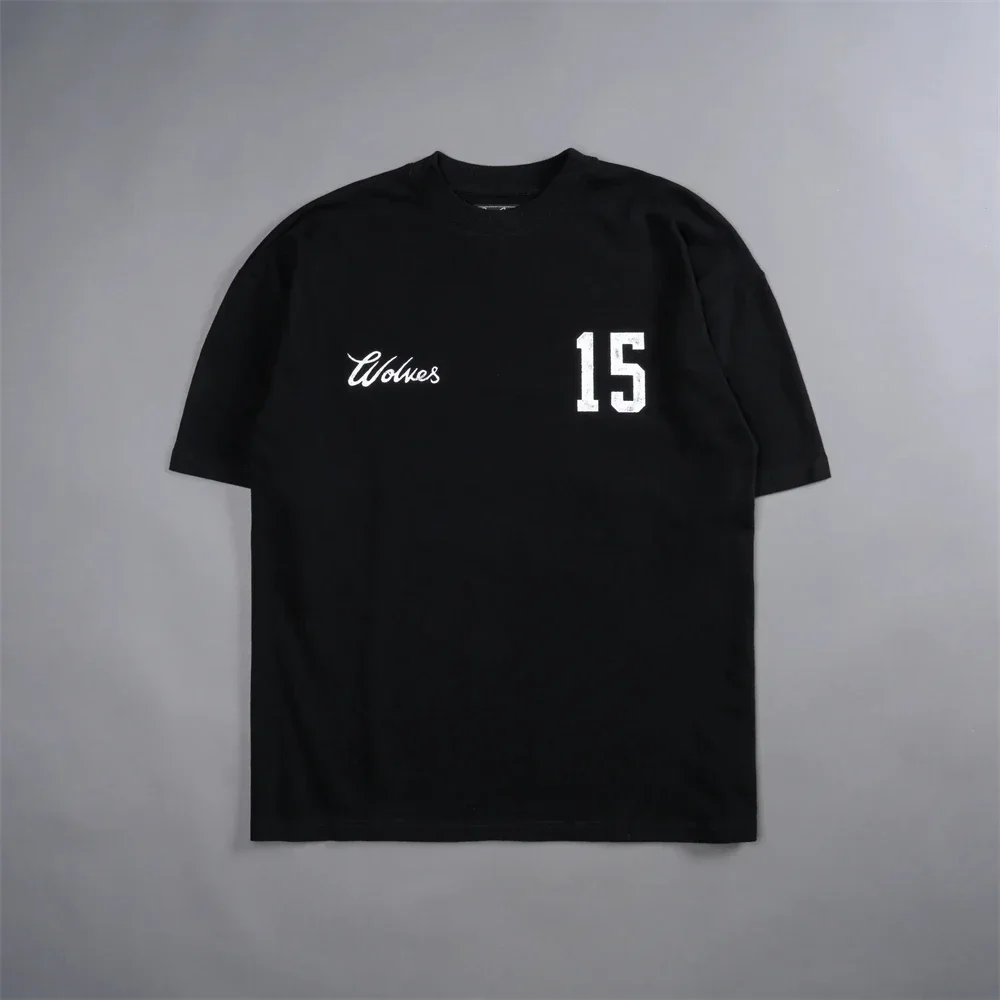 ONLY US Vintage Men's Cotton T-Shirt Pattern Printed Loose Oversized Shirts Men Clothing Street Casual Fit Short Sleeve Tee Tops