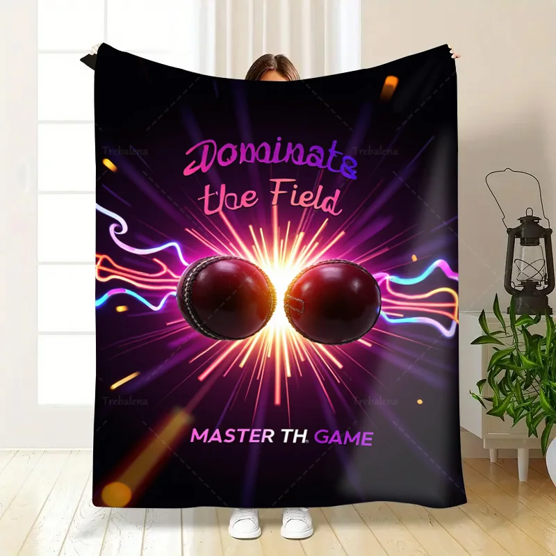 قطعة واحدة من بطانية الفانيلا "Master the Game: بطانية كرة القدم لمحبي الرياضة - تهيمن نمط الميدان"