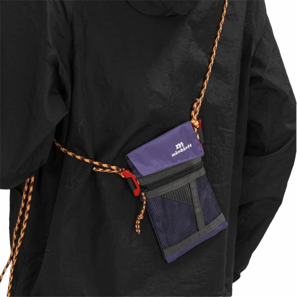 Lightweight Crossbody Phone Bag Color-Blocking Design Ultra-Thin Hiking Crossbody Bag Waterproof Vertical Square Shape