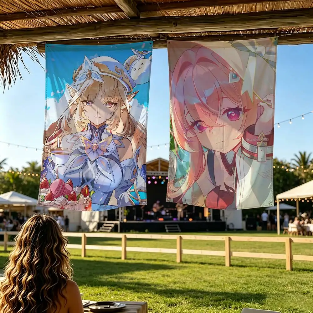 Nicole Reeyn Genshin Version 6.6 Flag Digital Printing Banner for Garage Wall Out Door Decoration