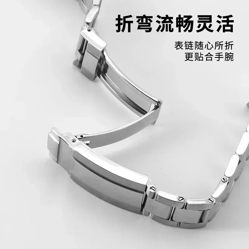 Pasek do zegarka Rolex Daytona Oyster Perpetual Submariner Seiko NH35, bransoleta na nadgarstek, solidna stal nierdzewna, szerokość 21mm 20mm