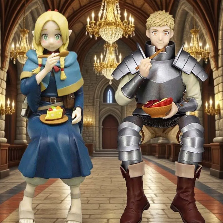 Hot Delicious In The Dungeon Marcil Donato Anime Meisje Standbeeld Dungeon Voedsel Leo Stouten Action Figure Model Zitten Pop Speelgoed Gift