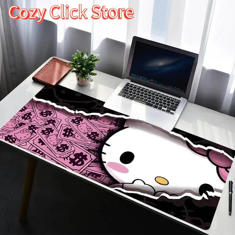 Tapis de souris PC tapis de souris en caoutchouc antidérapant ordinateur portable Gamer armoire clavier tapis bureau ordinateur de jeu bureau Hello k-kitty HD tapis de souris