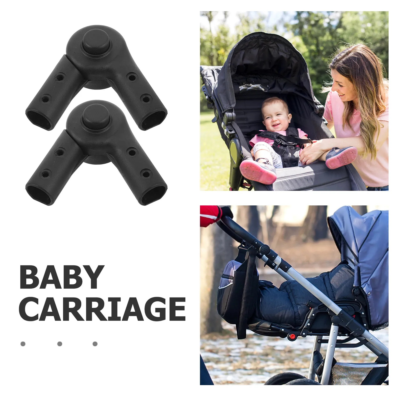 Picture 7: 2Sets Folding Stroller Handle Connector Replacement Compact Portable Pushchair Handle Joint Angle Adjustable Trolley Folding