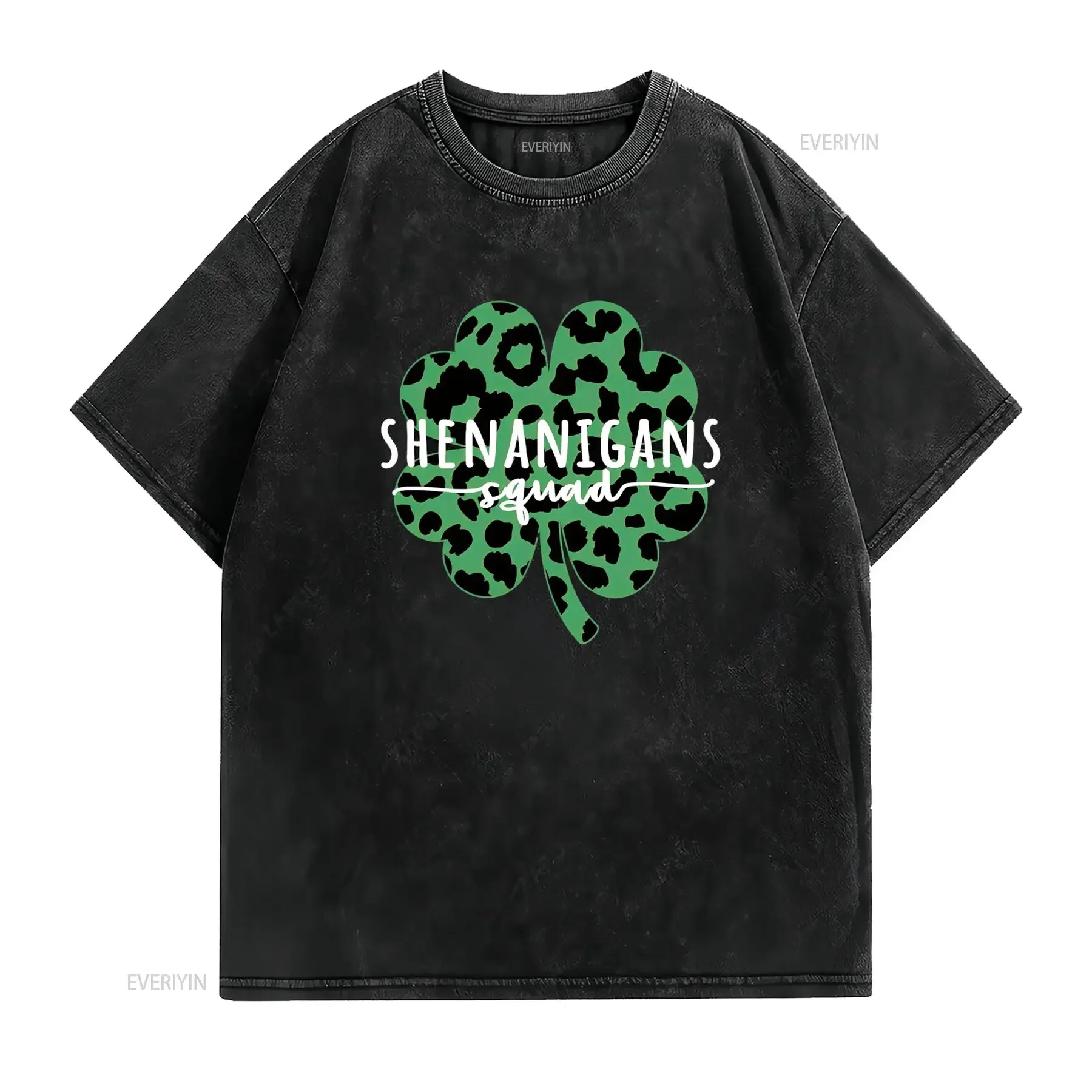Shenanigans Squad T Shirt St Patricks Day Bella Irish Clover PrinT for Women vintage Washed Casual Comfortable Stylish Soft