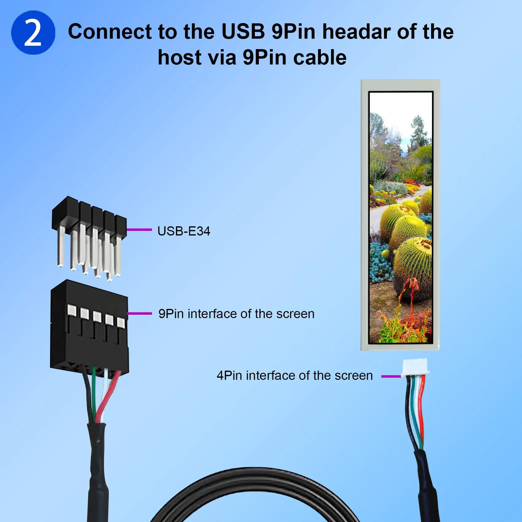 8.8インチ ストレッチバー IPS USB 拡張モニター 1920x480 PCケース用 サブディスプレイ ホワイト/ブラックケース