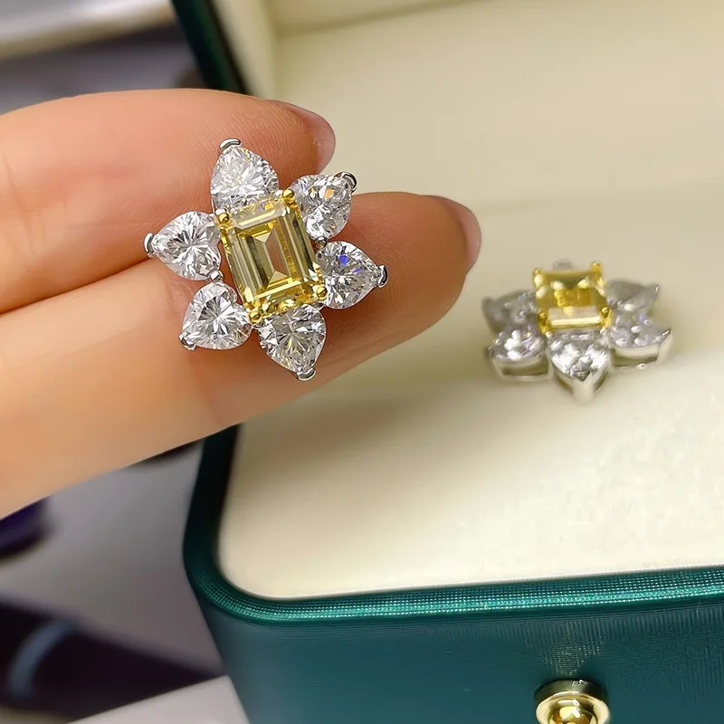 أقراط ألماس على شكل نجمة مدببة S925 أقراط من الفضة النقية، مزاج عصري، تصميم حلو ومبتكر للنساء