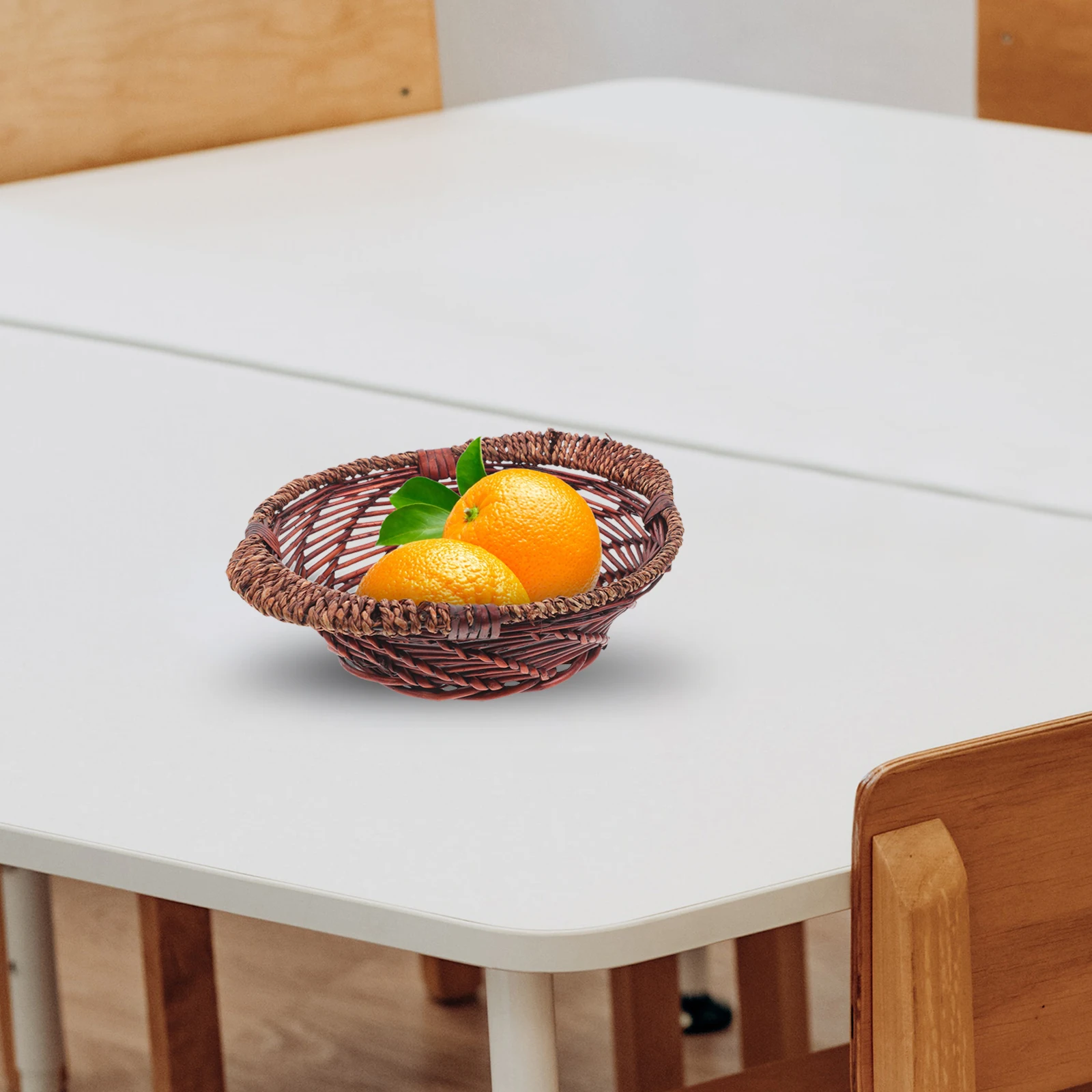 

Woven Tray Storage Basket Kitchen Supplies H made Wicker Creative Fruit Bread Decorative Homeware Storage Container Household