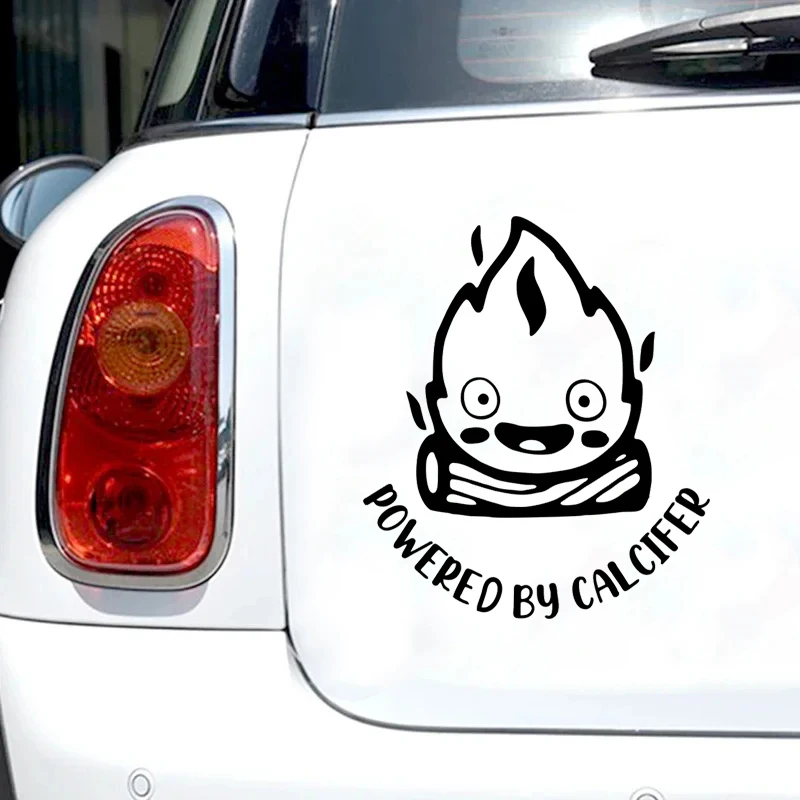 Powered By Calcifer Fuel Tank Cap Car Stickers Cover Scratches Window Vinyl  Decal for Motorcycle Laptop Phone Helmet Decoration