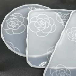 Flower Coaster Resin Molds Large Silicone Coaster Molds for Resin Tray Epoxy Molds Home Decoration Coaster Resin Casting Mold