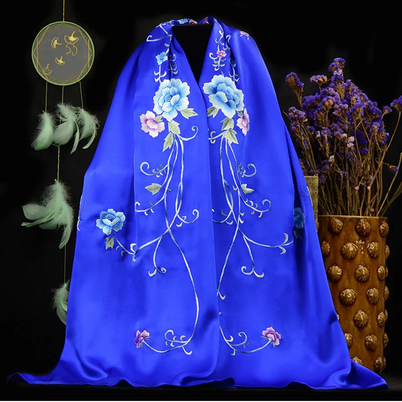 Xiuzhuang's self sold new shawl scarf dual-purpose Suzhou embroidery long scarf Chinese style special gift