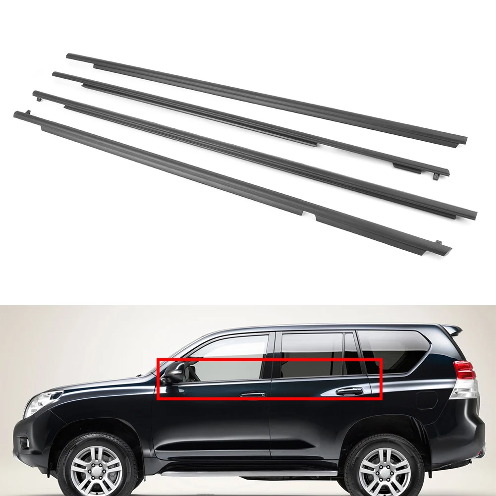 Car Weather Strips Moulding Trims Door Belts Accessories For Toyota Land Cruise Prado 2010-2018 Front Rear Left Right 4PCS