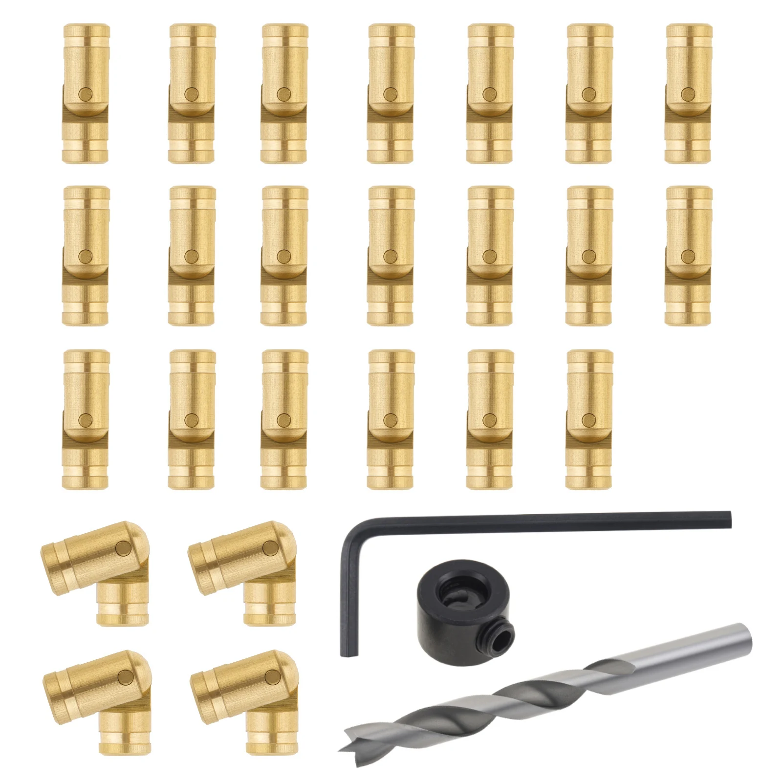 24 pcs Folding Brass Barrel Hinges for Jewelry Keepsake Box / DIY Jewelry Cabinet Door Wooden Box with 135 Degree Opening Angle