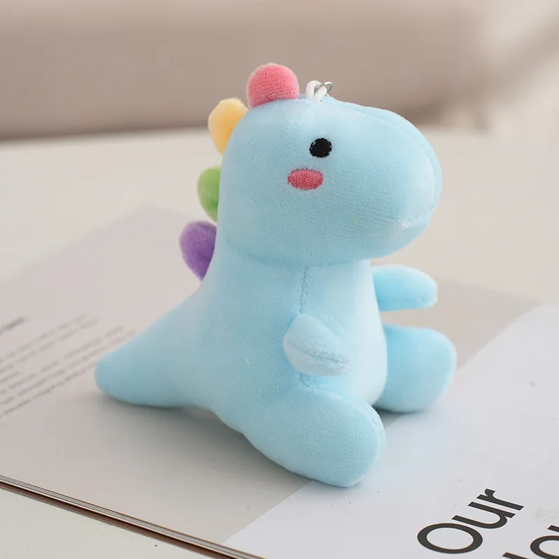 12CM Cartoon Dinosaur Plush Toy Ornaments Keychain Doll Bag Keychain Plush Toy Car Bag Decoration Girl Holiday Christmas Gift