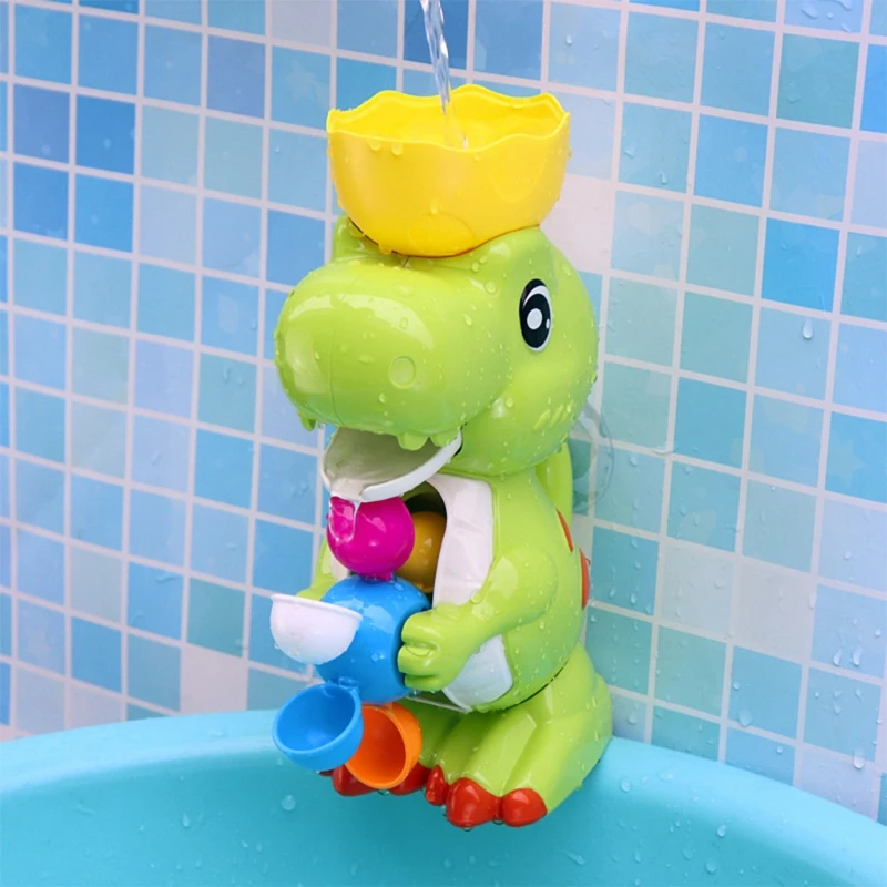 Dinosaur Shower Toy Watermill Water for Play Game Set Summer Gift for Children Strong Suction Fixed Toddler Favor Playse