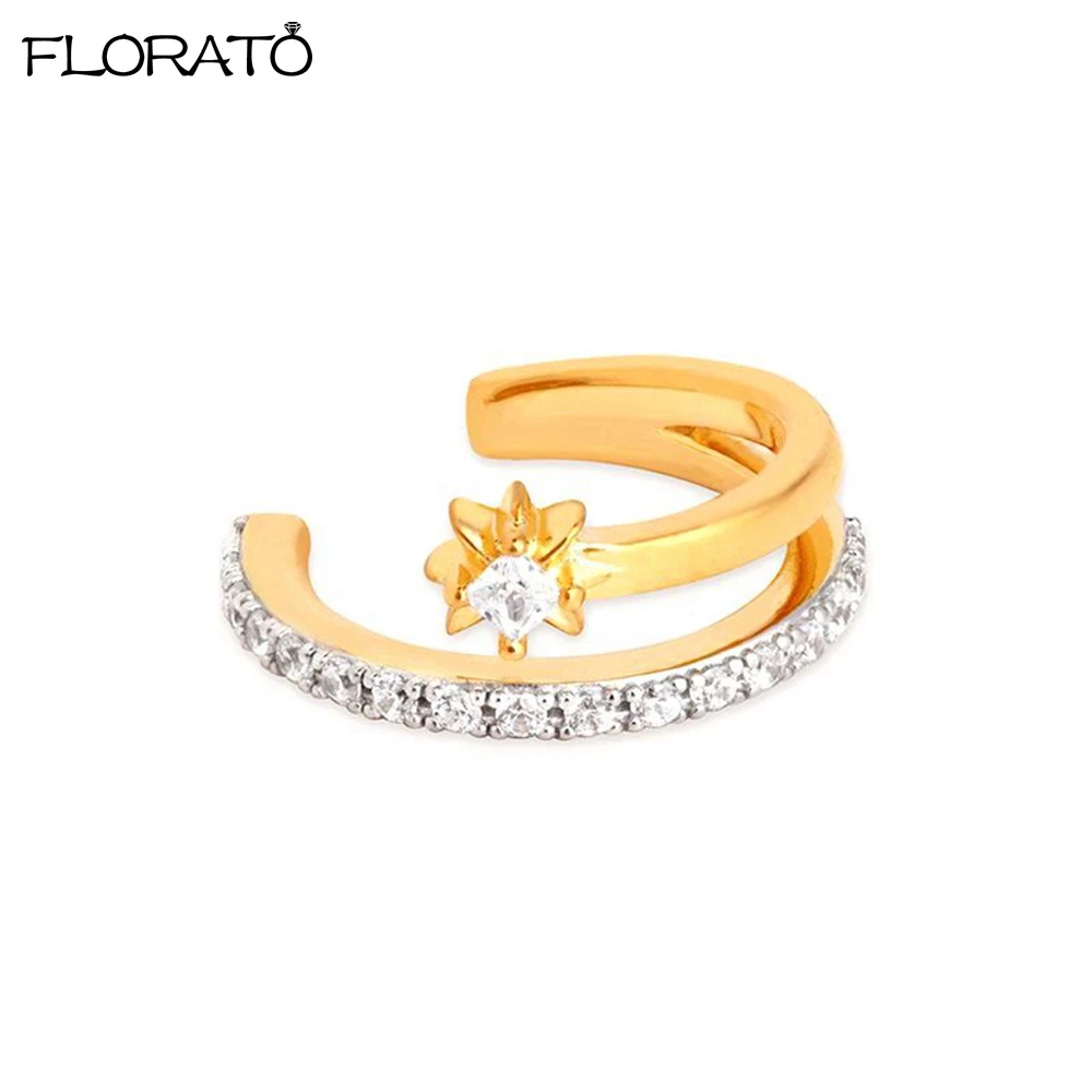 

2025 New Sparkling Zircon Double Layer Clip Earrings Women INS Trend 1Piece No Piercing Earring Party Jewelry Pendientes Gift